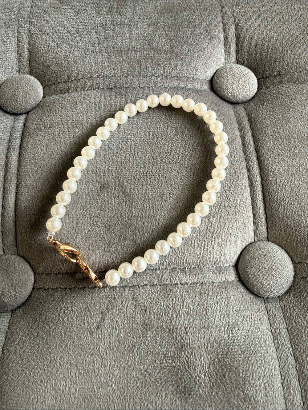 Classic Pearl Bead purse charm with Gold Clasp